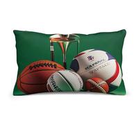 Basketball Rugby Baseball Golf Pillow Cover Double-Sided Soft Pillowcase 8"x12", Decorative Throw Pillow Case for Sofa Bed Car Outdoor