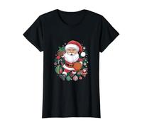 Basketball Santa Claus Value Graphic T-Shirt, Women, Black, M