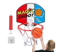 Basketball Set Indoor - 18x12in Shatterproof Polycarbonate, Rimless Breakaway Hoop, Padded Backboard Support, Spring Action Slam Dunking Ring | Athletic Skills Development for Children Playroom Baseme