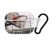 Basketball Shot AirPods Pro Case Cover with Keychain Ring PC Hard Shell Protective Case for AirPods Pro 2nd for Women Men Generation Easy Open Full Drop Protection Cover White-Style