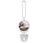 Basketball Shot Car Hanging Ornament Rear View Mirror Pendant Lucky Presents Hanging Ornament Funny Car Pendant for Office Auto Home Decoration Silver-style