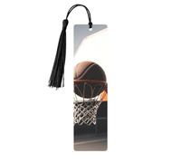 Basketball Shot Printed Metal Bookmarks S - Black Lightweight Aluminium Book Marker for Books, Journals & Gifts, Ideal Book Lovers, Holiday Decor & Crafts