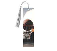 Basketball Shot Printed Metal Bookmarks S - Gray Lightweight Aluminium Book Marker for Books, Journals & Gifts, Ideal Book Lovers, Holiday Decor & Crafts