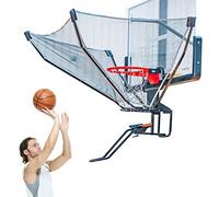Basketball Shot Returner Portable - Black Rotatable Rebounder Shooting Trainer and Guard Net Set for Outdoor Indoor Practice