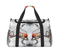 Basketball Shot Travel Duffel Bag for Women Men,Print Polyester Tote Hand Luggage Bag with Shoulder Strap