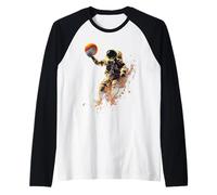 Basketball Slam Basketball Hoop Astronaut Basketball Lover Raglan Baseball Tee