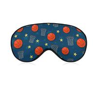 Basketball Sleep Mask Blindfold Stars Adjustable Super-Smooth Soft Eye Mask Cover for Men Women Travel and Nap