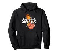 Basketball Sniper - Hit From Anywhere - Fire Basketball Pullover Hoodie