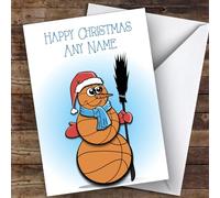 Basketball Snowman Hobbies Personalised Christmas Card - Personalised Christmas Card - Hobbies, Interests & Places Christmas Card
