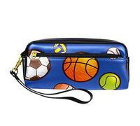 Basketball Soccer Football Pencil Case Pen Bag Pouch PU Leather Stationery Pouch with Zipper for Boys Girls School & Office Supplies