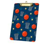 Basketball Sport Clip Board A4, Acrylic Decorative Legal Size Clip Board 9"× 12. 5" with Low Profile Metal, Clipboards for School Offoce Lady Men Women Nurses