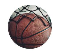 Basketball Sport Printed Gaming Mouse Pad 4 PCS, Round Non-Slip Rubber Base Laptop Mousepad Desk Mat for Gamer, Office, Home