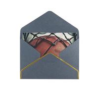 Basketball Sport Printed Pearl Paper Greeting Card, Black - Folded Blank Cards with Gold Trim for Weddings, Birthdays, Christmas