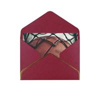 Basketball Sport Printed Pearl Paper Greeting Card, Dark Red - Folded Blank Cards with Gold Trim for Weddings, Birthdays, Christmas
