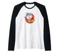 Basketball Sports Collection - Basketball on fire Raglan Baseball Tee