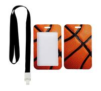 Basketball Sports ID Card Holder with Black Lanyard, Card Holder with Lanyard, Vertical Name Badges Protector for Office, Vertical Cards Protector for Paramedic, Nurse Accessories Nurse Essentials