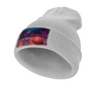 Basketball Sports Men‘s Soft Beanie Hat Winter Warm Slouchy Knit Cuff Cap for Women