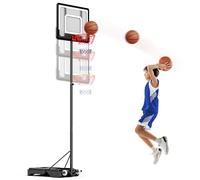 Basketball stand on wheels, adjustable in height from 154 to 210 cm, Portable Basketball Hoop with 2 nets, suitable for backyards, gardens and garages