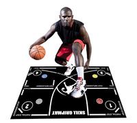 Basketball Step Mat: 47" Large Non-Slip Basketball Training Pad, Foot Play Agility Rubber Mat for Dribbling Exercises Veil Practice