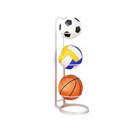 Basketball Storage Rack - 3 4 5 Tier Iron Basketball Hoop Holder, Sports Equipment Organizer | Garage Basement Gym Ball Display Stand Vertical Space Saving Shelving Unit Heavy Duty Metal