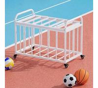 Basketball Storage Rack,Commercial Gym Exercise Ball Holder Black Playground Equipment Ball Storage, Metal Lockable Basketball Storage Carts With Wheels, Lockable Lid And Handle, Sturdy Ball