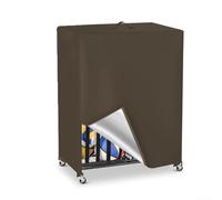 Basketball Storage Rack Cover with Waterproof Oxford Fabric and Ventilation to Keep Sports Gear Protected from Dust and Moisture (Coffee color)