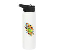 Basketball Summer Layup with Palm Trees Comic Stainless Steel Insulated Water Bottle