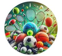 Basketball, Tennis Ball, And Soccer 1000 Piece Jigsaw Puzzle for Women, Men Sports-Themed Challenging Puzzles Educational Games Creativity & Gift Giving 1000pcs (67.5x67.5cm)