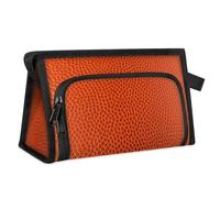 Basketball Texture Print Travel Makeup Bag for Women Men Kids Girls Boys Basketball Ball Multipurpose Wash Pouch Bag Toiletry Cosmetic Toiletries Shower Bag Organizer