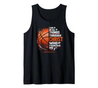Basketball Through Christ Who Strengthens Me Faith Quote Tank Top
