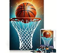 Basketball Through Hoop Jigsaw Puzzle for Adults 1000 Pieces Focus Training Mindful Escape Tight Join Meaningful Gift (38x26cm)