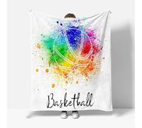 Basketball Throw Blanket 70 x 100 cm Watercolor Art Flannel Fluffy Fleece Blanket Soft Lightweight Warm Blankets and Throws for Bed Sofa and Couch a-4027