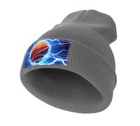 Basketball Thunder Men‘s Soft Beanie Hat Winter Warm Slouchy Knit Cuff Cap for Women