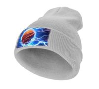 Basketball Thunder Men‘s Soft Beanie Hat Winter Warm Slouchy Knit Cuff Cap for Women