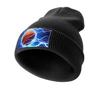 Basketball Thunder Men‘s Soft Beanie Hat Winter Warm Slouchy Knit Cuff Cap for Women