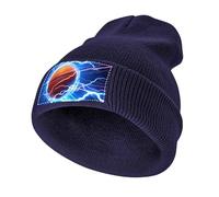 Basketball Thunder Men‘s Soft Beanie Hat Winter Warm Slouchy Knit Cuff Cap for Women