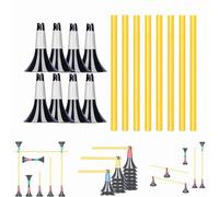 Basketball Training Cones and Agility Poles Set, 8pcs Cones with Anti-Slip Silicone Sleeve & 8pcs 19.7" Poles, Heavy Duty Soccer Training Equipment for Dribbling Drills and Speed Hurdles (White)