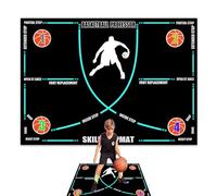 Basketball Training Mat - Anti - Non-slip Basketball Door Rubber | Silent and Shock Absorption Exercise Mat, Portable for Kids and Home Exercise Exercise Mat to Improve Player's Ball Dribbling
