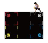 Basketball Training Pad, Foldable Footstep Blanket, Low Noise Anti-Slip Rubber Material, 2mm Thickness for Stadium, Training Center, School