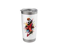 Basketball Under Palm Trees in The Summer Heat Comic Stainless Steel Insulated Tumbler