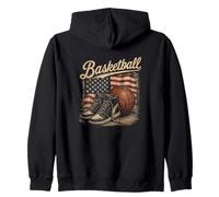 Basketball USA Flag Retro Sneaker Hoops Player Zip Hoodie