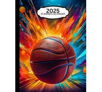 BASKETBALL VIBES THEMED COVER 2025 PLANNER CALENDAR: 2025 Yearly Overview *MONDAY START DAY⛬ Personal Information and contacts⛬ Notes-15 pgs.⛬ ... months and weeks displayed on two-page spread