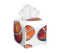 Basketball, Volleyball, Baseball Tissue Box Cover Pu Leather Square Tissue Box Cover Case, Paper Organizer Dispenser For Kitchen Bathroom Bedroom Vanity Countertop Night Stands