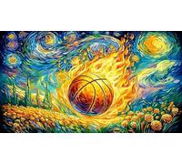 Basketball-vs-Volleyball-Confrontation-in-Fire-and-Water 1000Pc Jigsaw Puzzles for Adults and Kids Age 12 Years + Impossible Hard Difficult Great Gift Idea Recycled Paper 38x52/1000pcs