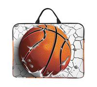 Basketball Wall Laptop Case 14 Inch Sport Ball Laptop Bag for Women Men, Water-Resistant Business Computer Carrying Bag Shockproof Notebook Sleeve