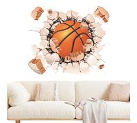 Basketball Wall Stickers,Football Wall Sticker,3D Wall Visual Breakthrough Billiards Basketball Football Wall Stickers - Elf-Adhesive Basketball Billiards Footable Sticker Wall Decor for Bedroom Class