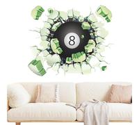 Basketball Wall Stickers, Football Wall Stickers,Cracked Visual Sporat Ball Wall Sticker | Basketball Pool Football Wall Decor Self Adhesive Sports Room Wall Stickers