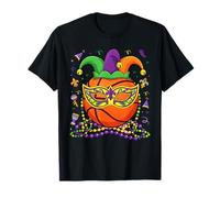 Basketball Wearing Jester Hat Masked Beads Mardi Gras Player T-Shirt