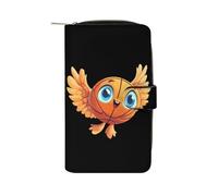Basketball with Wings PU Leather Wallet Cloth with 12 Card Holder Handbag Long Clutch for Men Women