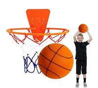 Basketball Without Safe Shot - Basketball Quiet Dribbling Inside, No Sound Basketball with Hoop, No Noise Sport Ball, Soft Bounce Equipment for Home Gym Apartment Door Or Wall Mounted